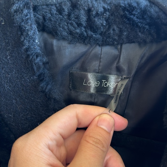 Black Rabbit Fur & Wool Moto Peacoat! 🖤 - Picture 3 of 9